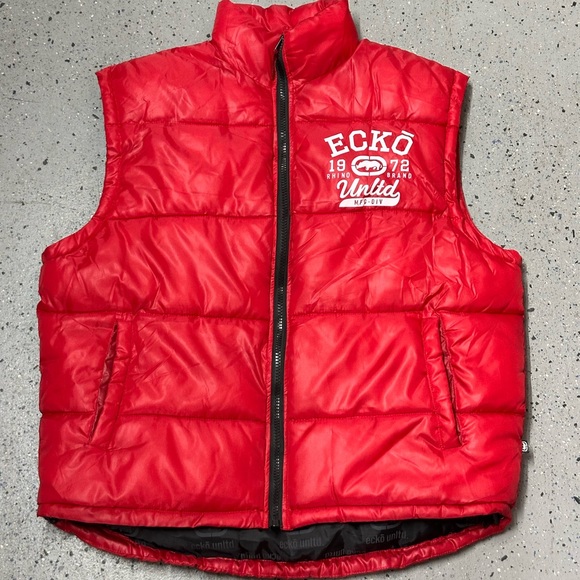 ECKO UNLIMITED UNLTD RED BUBBLE PUFFER JACK VEST SIZE 2XL 2XB - Picture 1 of 6